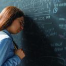 Back,To,School.,Unhappy,Teenager,Indoors.,Girl,Is,Learning,In