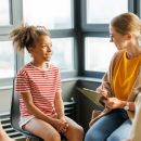 School,Psychologist,With,A,Group,Of,School,Children,Conducts,A