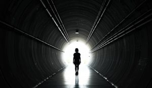 Lonely,Girl,In,A,Dark,Tunnel