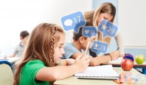 Social,Media,Internet,In,Elementary,School,Lessons,With,Girl,On