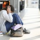 Lonely,Sad,Schoolgirl,While,All,Her,Classmates,Ignored,Her.,Social