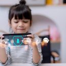 Child,Safety,Online.,Little,Girl,Using,Smartphone,At,Home.,Icon