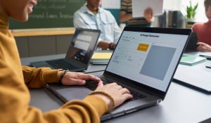 Teenager,Using,Laptop,With,Ai,Image,Generator,Interface,While,Sitting