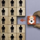 Artificial,Intelligence,Replacing,Human,Workforce,Concept.,Wooden,Blocks,With,People