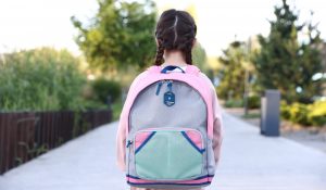 Girl,With,Stylish,Backpack,Outdoors,,Back,View